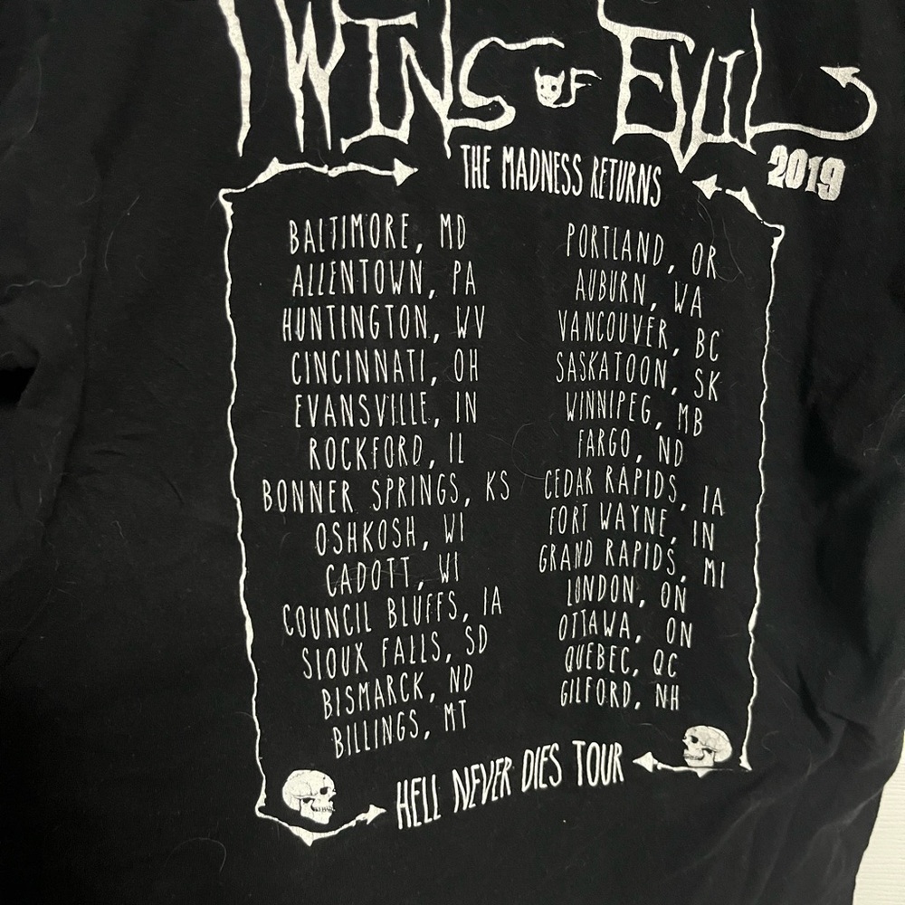 2019 twins of evil “hell never dies” tour mens LG - Picture 3 of 4
